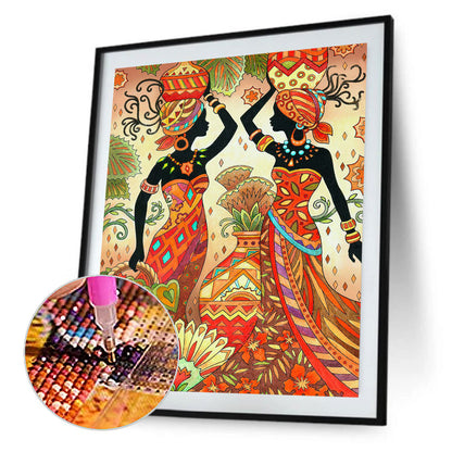 African Ethnic Art - Full Round Drill Diamond Painting 30*40CM