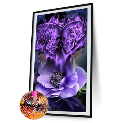 Skull Flower - Full Square Drill Diamond Painting 40*70CM