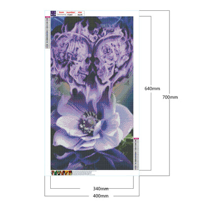 Skull Flower - Full Square Drill Diamond Painting 40*70CM