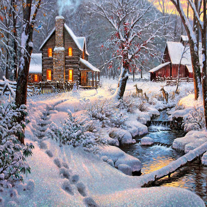 Houses - Full Round Drill Diamond Painting 40*40CM