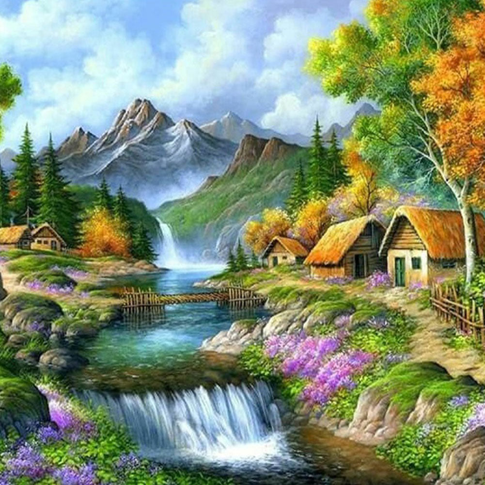 Houses - Full Round Drill Diamond Painting 40*40CM