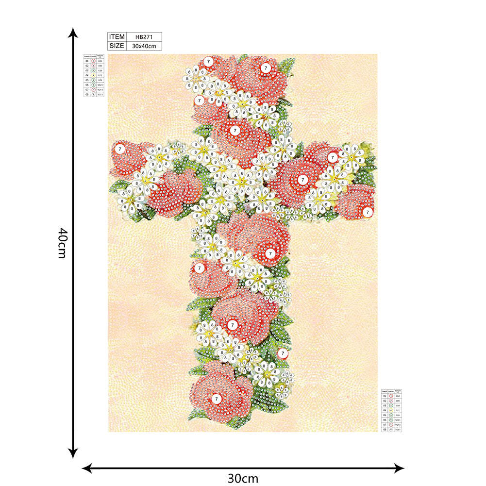 Cross - Special Shaped Drill Diamond Paiting 30*40CM