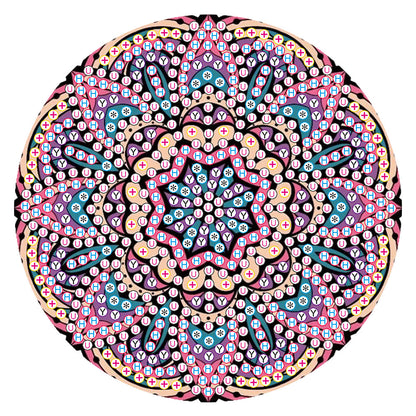 5D DIY Diamond Painting Mandala Wooden Round Coaster Cup Cushion Placemat