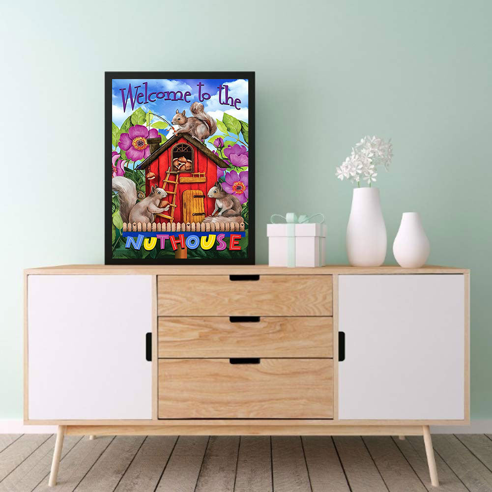 Squirrel Hut - Full Round Drill Diamond Painting 30*40CM