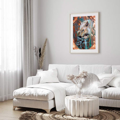 White Wolf - Full Round Drill Diamond Painting 30*40CM
