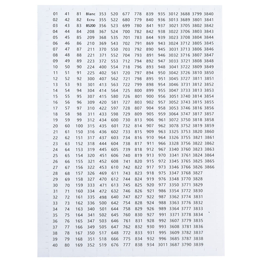 DMC Colors Number Label Stickers for Diamond Painting Storage Box Bottle