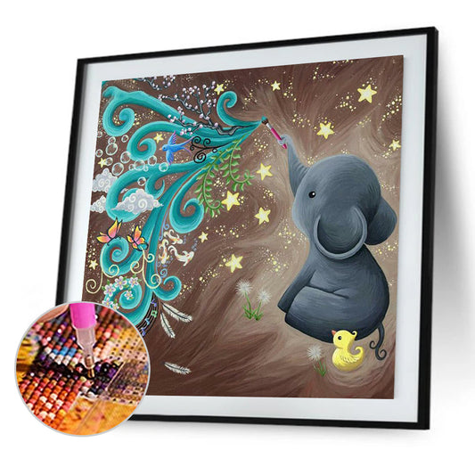 Elephant - Full Round Drill Diamond Painting 40*40CM
