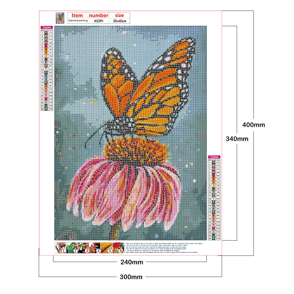 Butterfly - Full Round Drill Diamond Painting 30*40CM