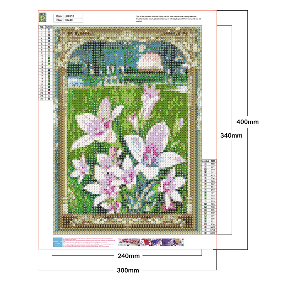 Flower - Full Round Drill Diamond Painting 30*40CM