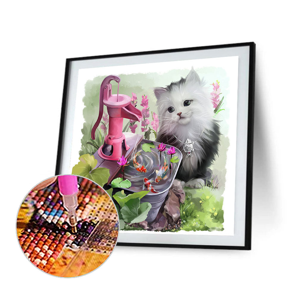 Kitten - Full Round Drill Diamond Painting 30*30CM