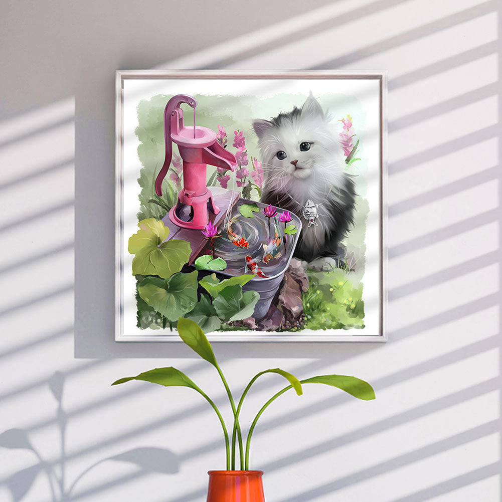 Kitten - Full Round Drill Diamond Painting 30*30CM