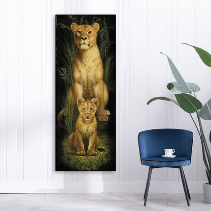 Lion - Full Round Drill Diamond Painting 30*80CM