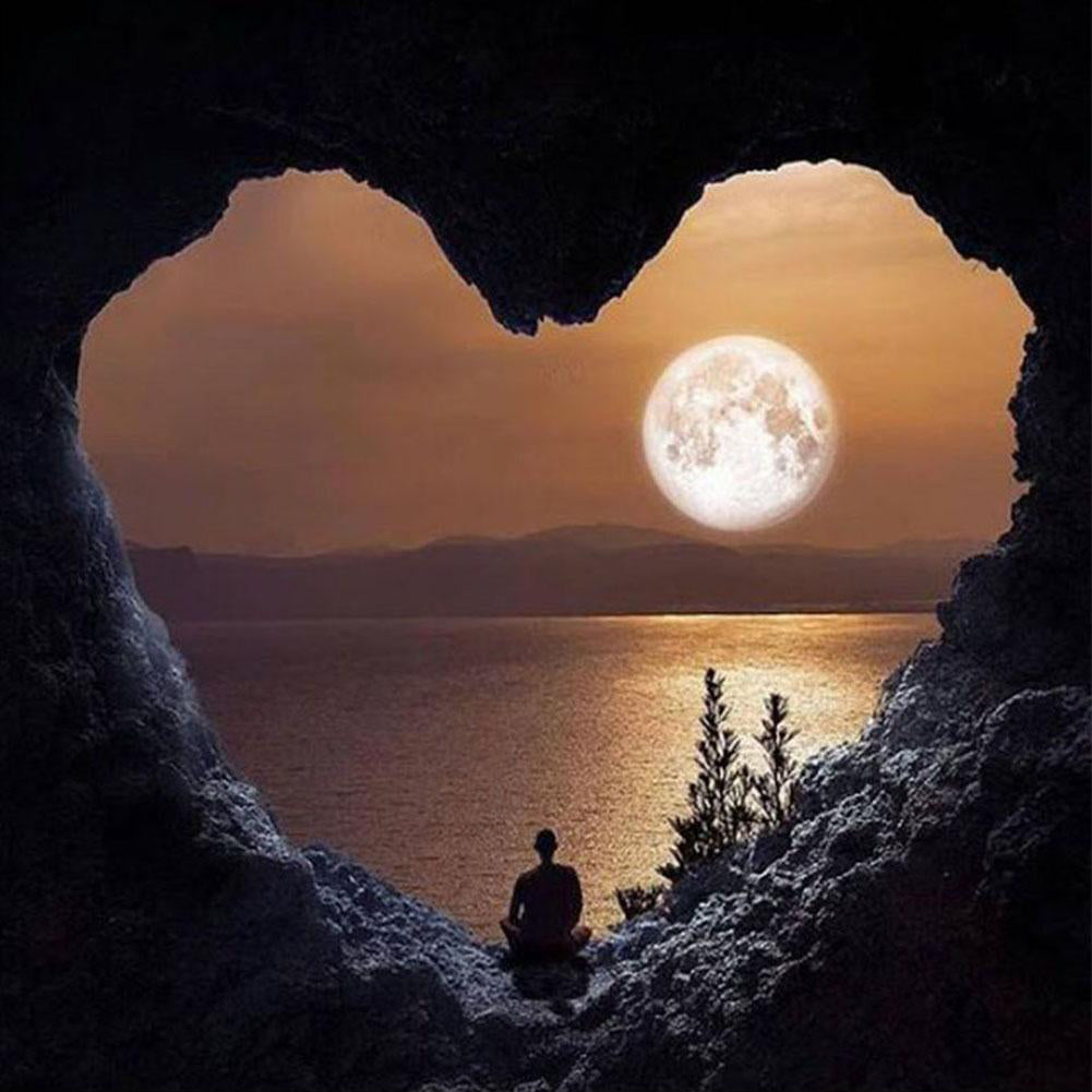 Heart Shaped Cave - Full Round Drill Diamond Painting 40*40CM