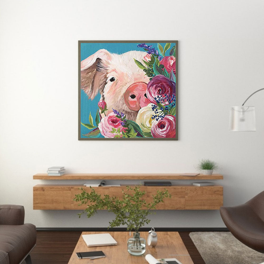 Cute Pig - Full Round Drill Diamond Painting 30*30CM