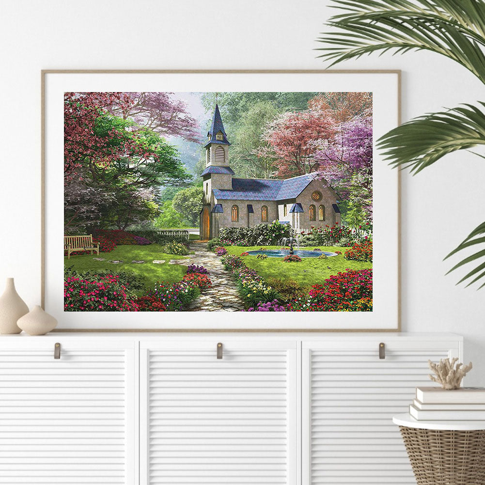 Forest House - Full Round Drill Diamond Painting 50*40CM