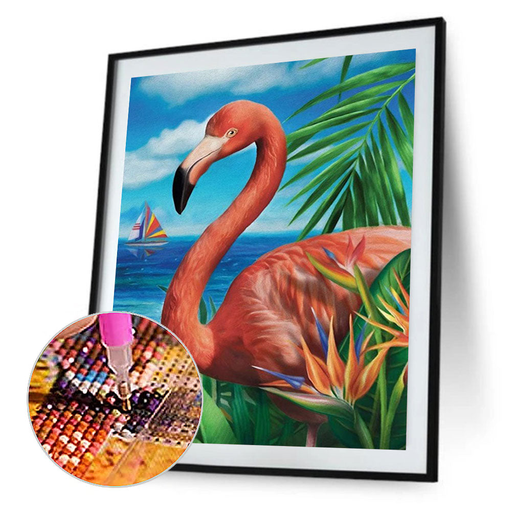 Flamingos By The Sea - Full Round Drill Diamond Painting 30*40CM
