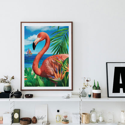 Flamingos By The Sea - Full Round Drill Diamond Painting 30*40CM