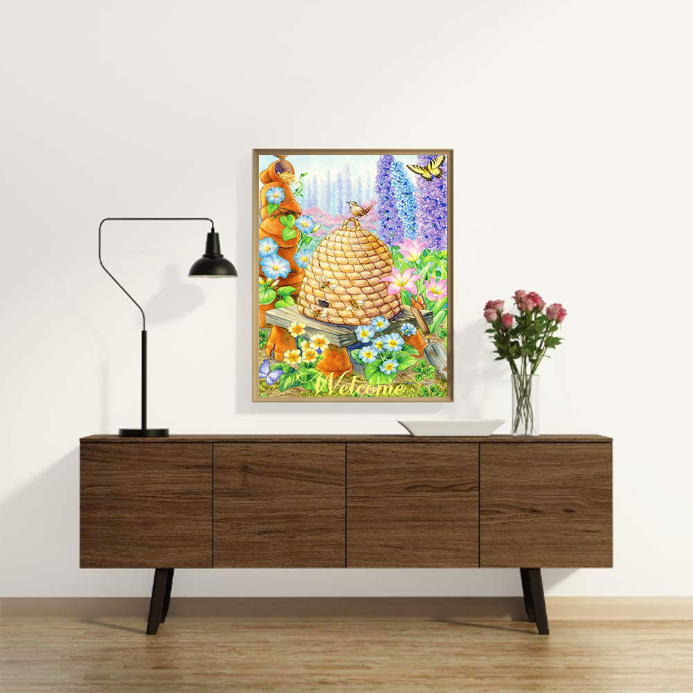 Hardworking Bees Harvest - Full Round Drill Diamond Painting 30*40CM