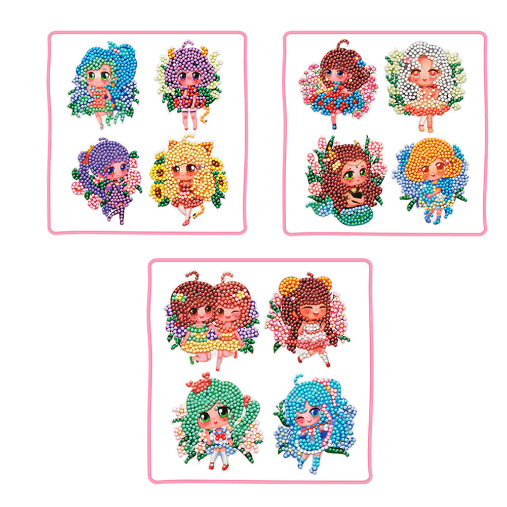 1Set 5D Diamond Painting Stickers Kit DIY Cartoon Cup Phone Decor Kids Gifts