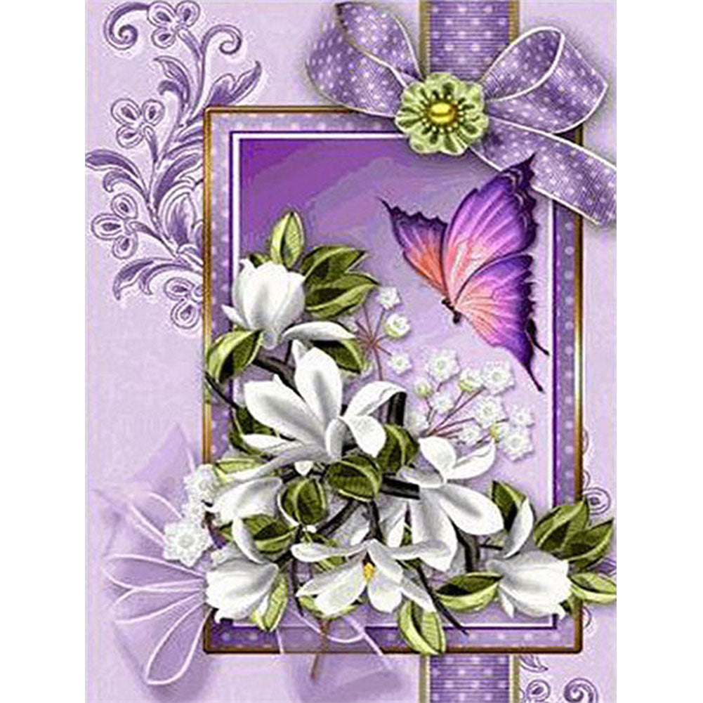 Purple Pansies - Full Round Drill Diamond Painting 30*40CM