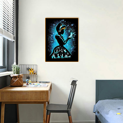 Silhouette Princess - Full Square Drill Diamond Painting 30*40CM