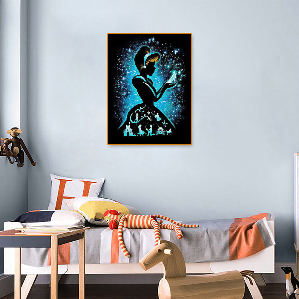 Silhouette Princess - Full Square Drill Diamond Painting 30*40CM