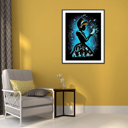 Silhouette Princess - Full Square Drill Diamond Painting 30*40CM
