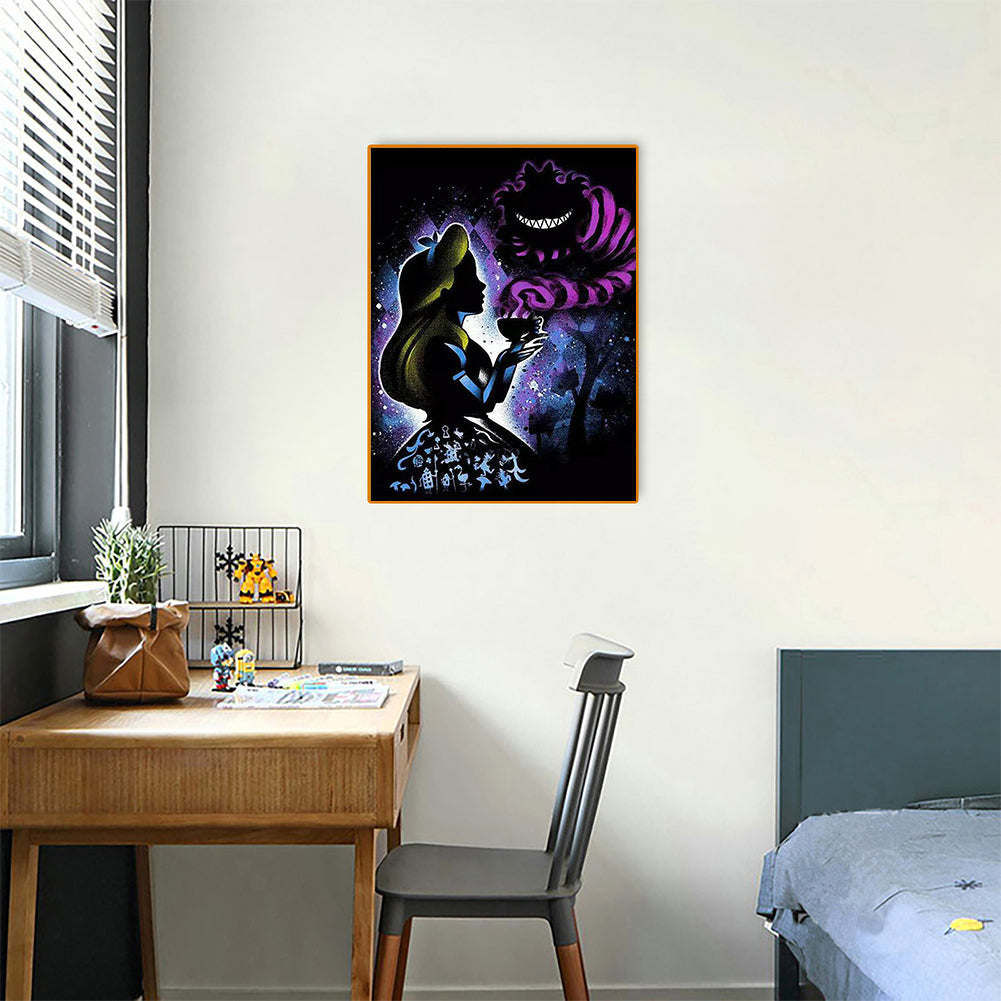 Silhouette Princess - Full Square Drill Diamond Painting 30*40CM
