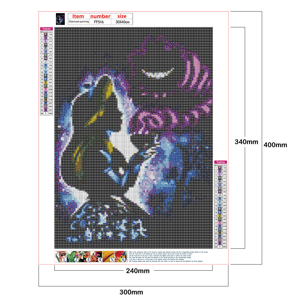 Silhouette Princess - Full Square Drill Diamond Painting 30*40CM
