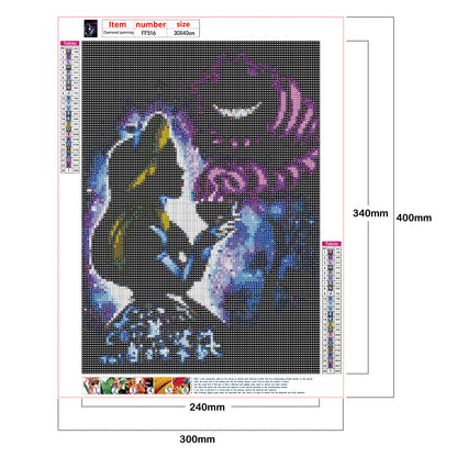 Silhouette Princess - Full Square Drill Diamond Painting 30*40CM