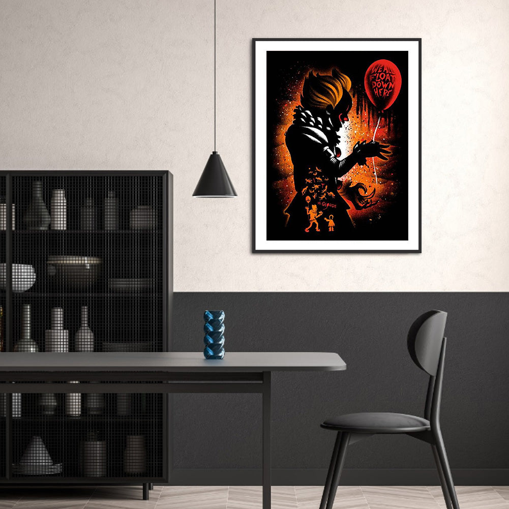 Silhouette Clown - Full Square Drill Diamond Painting 30*40CM