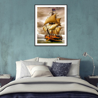 Sailboat At Sea - Full Square Drill Diamond Painting 30*40CM