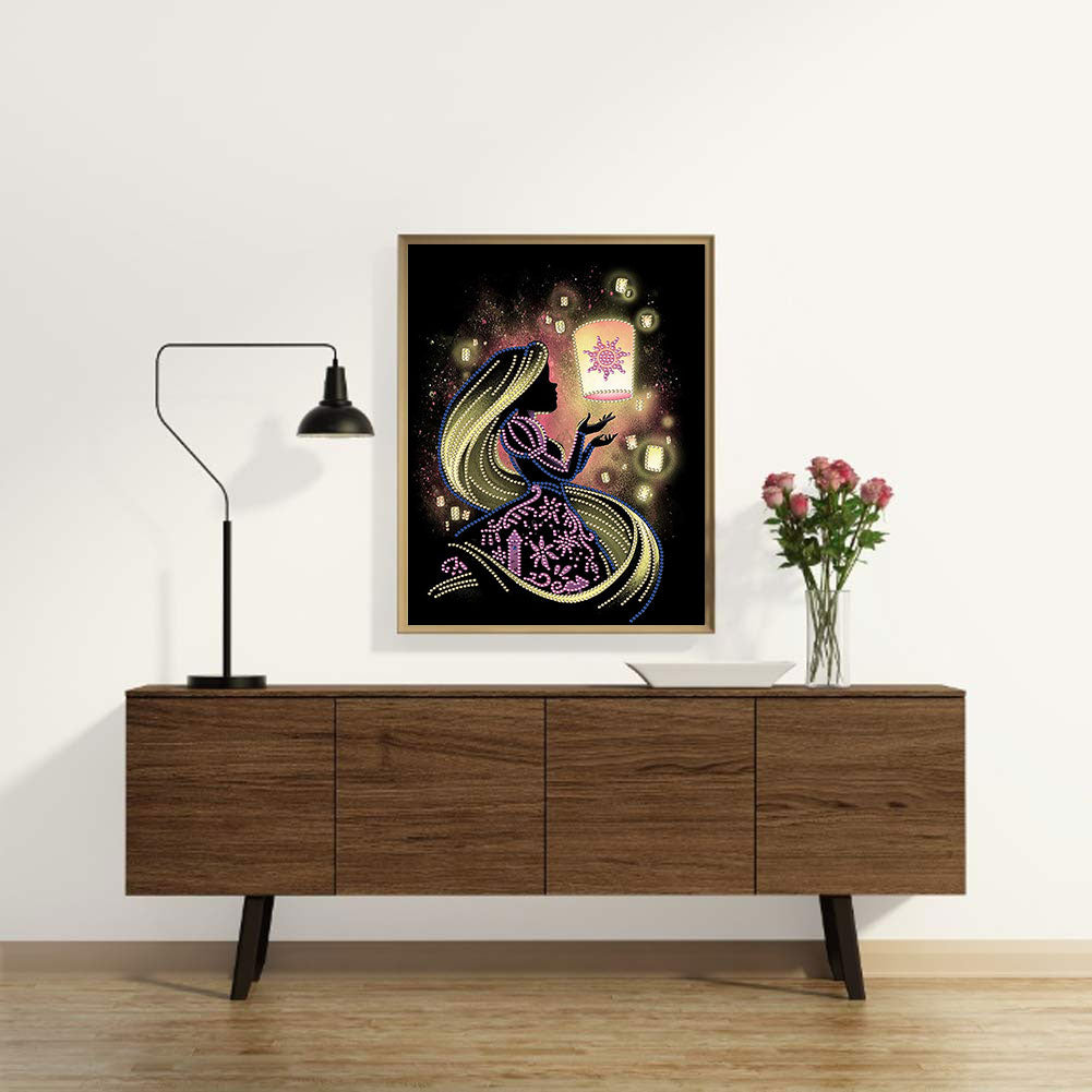 Disney Princess Silhouette - Special Shaped Drill Diamond Paiting 30*40CM