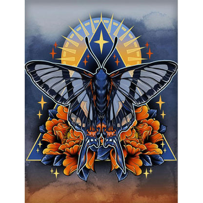 Flowers And Butterflies - Full Round Drill Diamond Painting 30*40CM