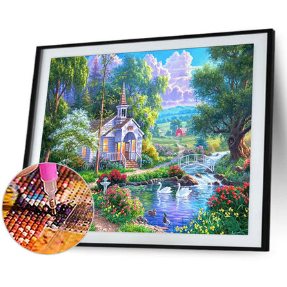 Country House - Full Round Drill Diamond Painting 50*40CM