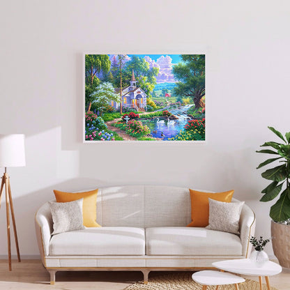 Country House - Full Round Drill Diamond Painting 50*40CM