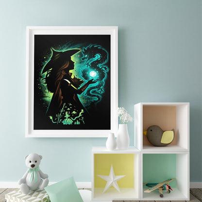 Silhouette Dragon Warrior - Full Square Drill Diamond Painting 40*50CM
