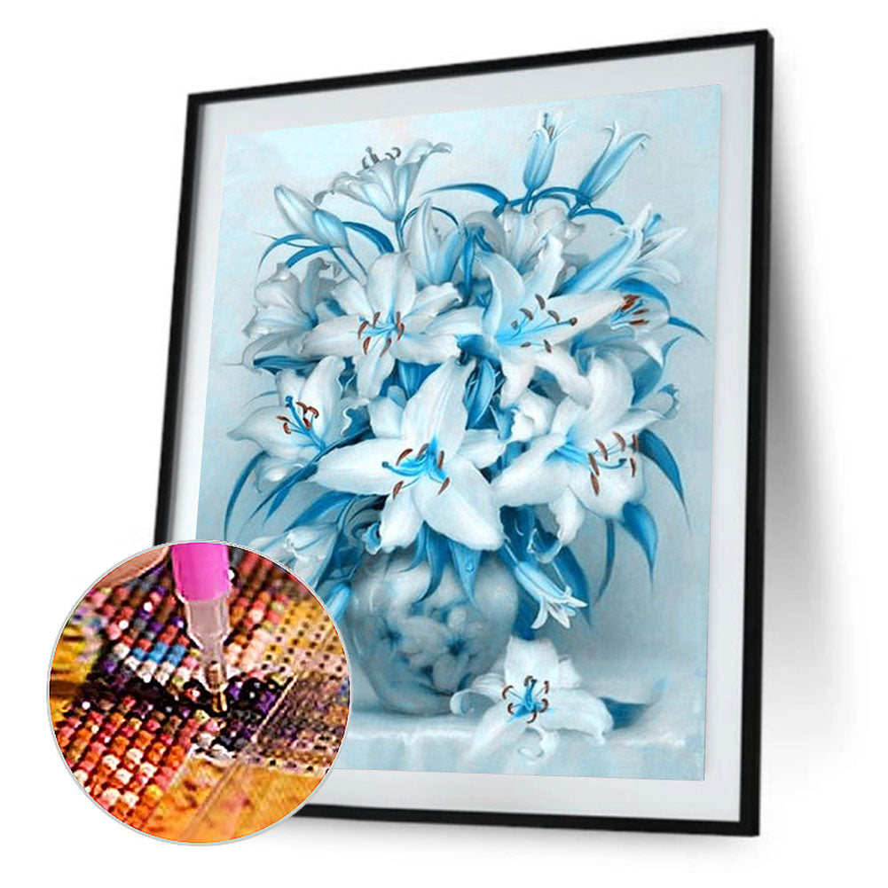 Blue Lily - Full Square Drill Diamond Painting 40*50CM