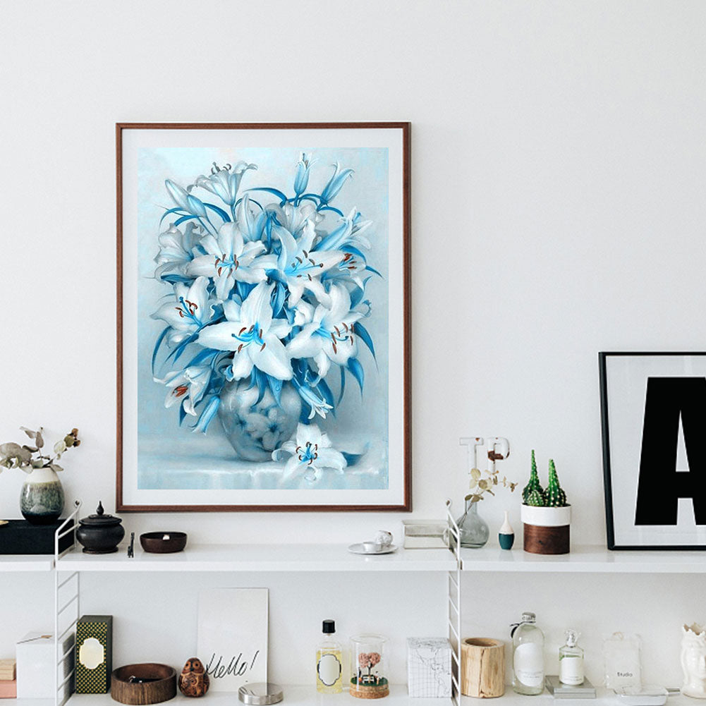 Blue Lily - Full Square Drill Diamond Painting 40*50CM