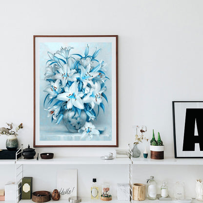 Blue Lily - Full Square Drill Diamond Painting 40*50CM