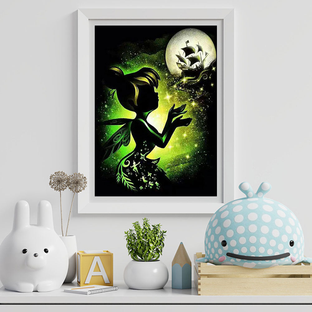 Disney Princess Silhouette - Full Round Drill Diamond Painting 40*50CM