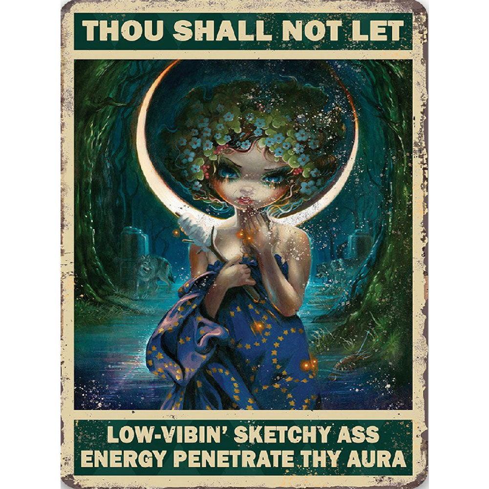 Calligraphy Eye Doll - Full Round Drill Diamond Painting 40*50CM