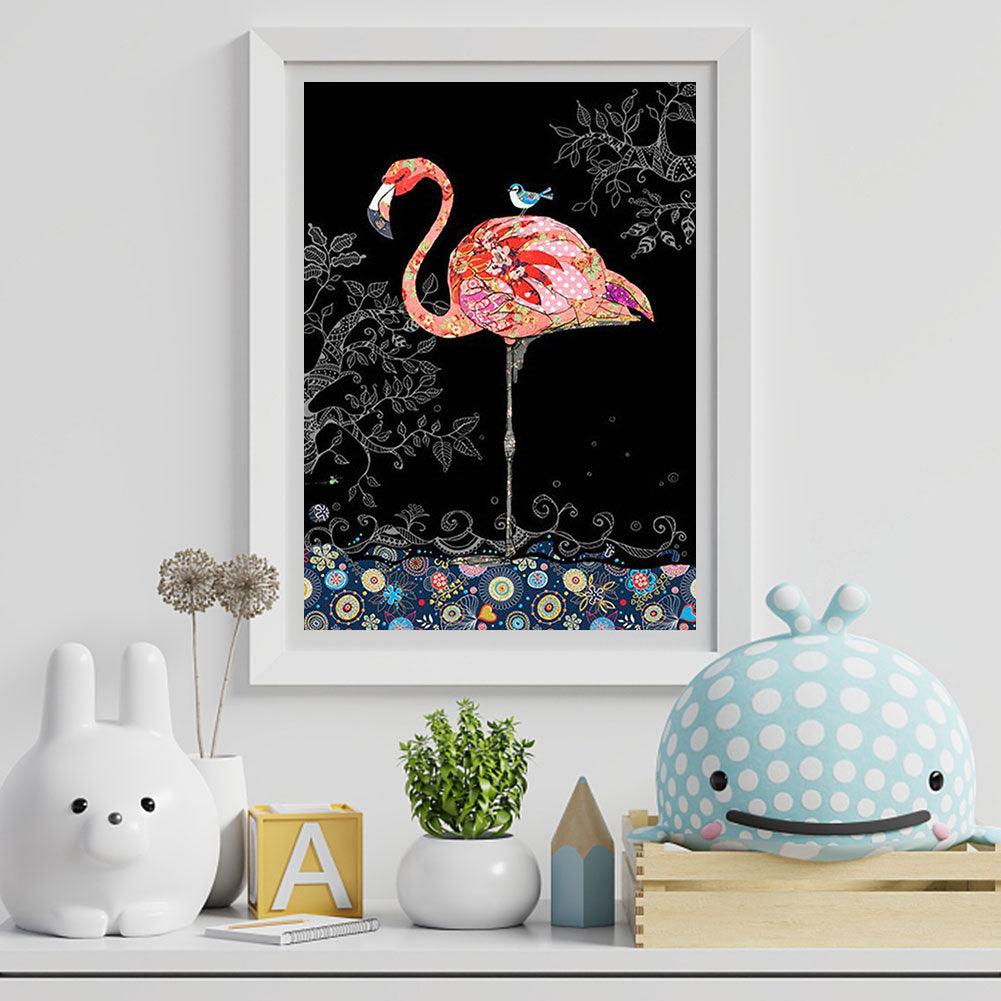 Flamingo Impression Painting - Full Round Drill Diamond Painting 30*40CM