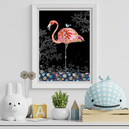 Flamingo Impression Painting - Full Round Drill Diamond Painting 30*40CM
