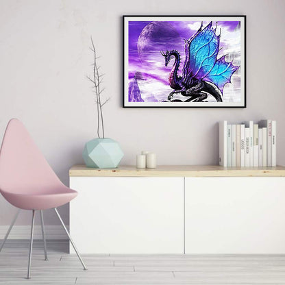 Purple Pterosaur - Full Round Drill Diamond Painting 50*40CM