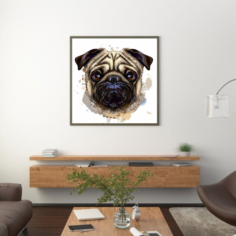 Pug Dog - Full Round Drill Diamond Painting 30*30CM