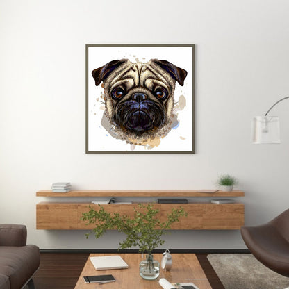Pug Dog - Full Round Drill Diamond Painting 30*30CM