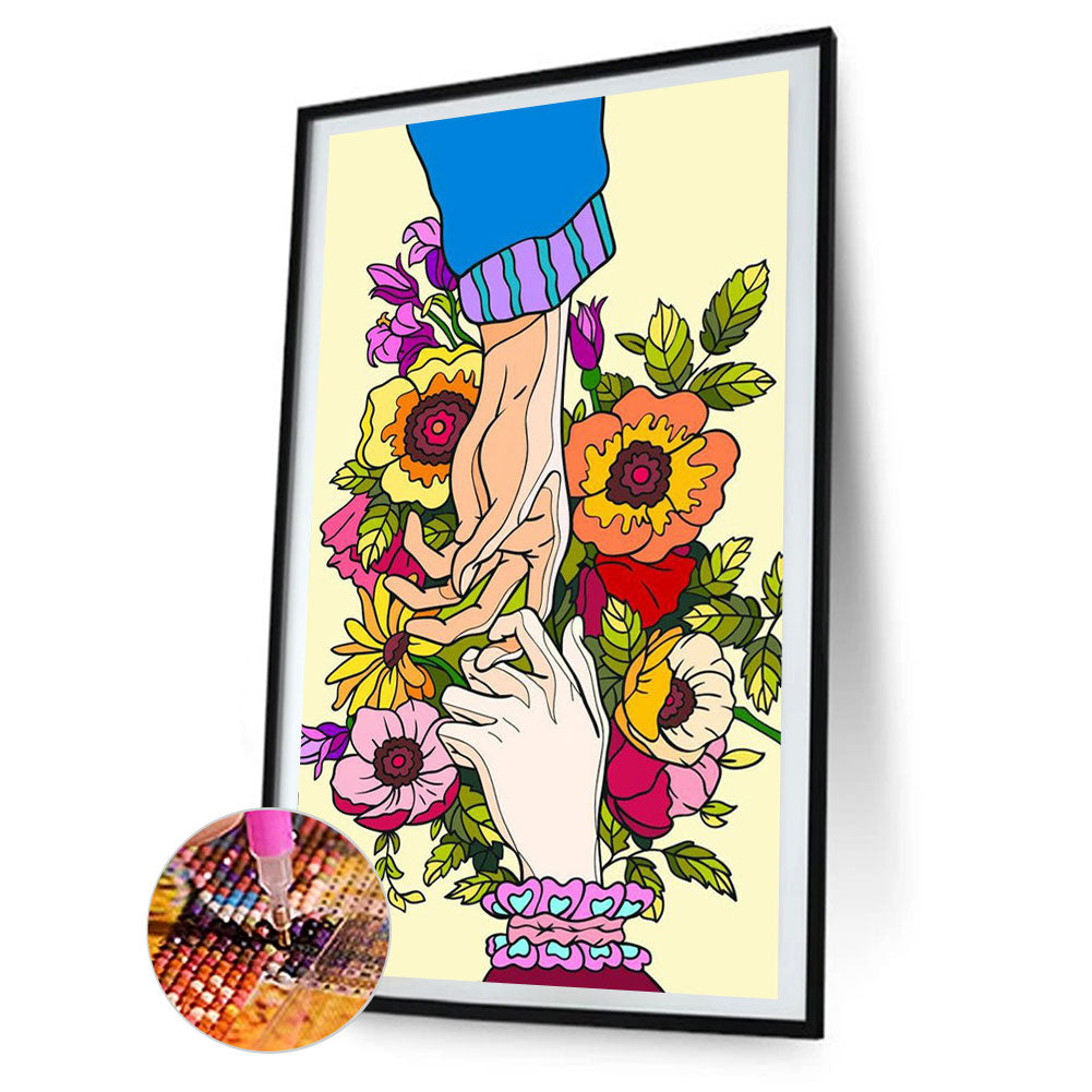 Hands - Full Round Drill Diamond Painting 30*70CM