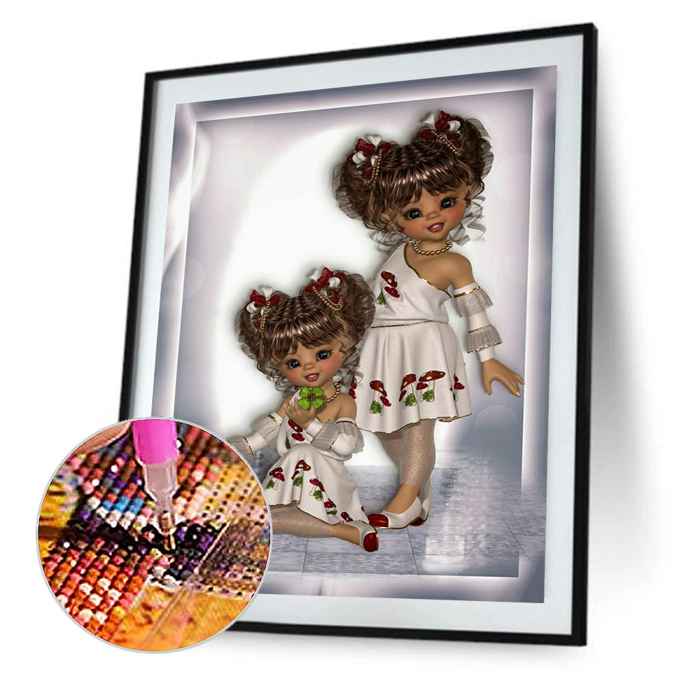 Twin Dolls - Full Round Drill Diamond Painting 40*50CM