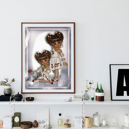 Twin Dolls - Full Round Drill Diamond Painting 40*50CM